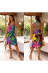 Hand Painted Rayon Halter Mini Dress Hand Painted Rayon Halter Mini Dress